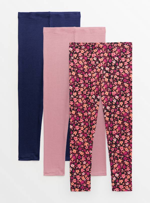 Daisy Print Leggings 3 Pack 13 years